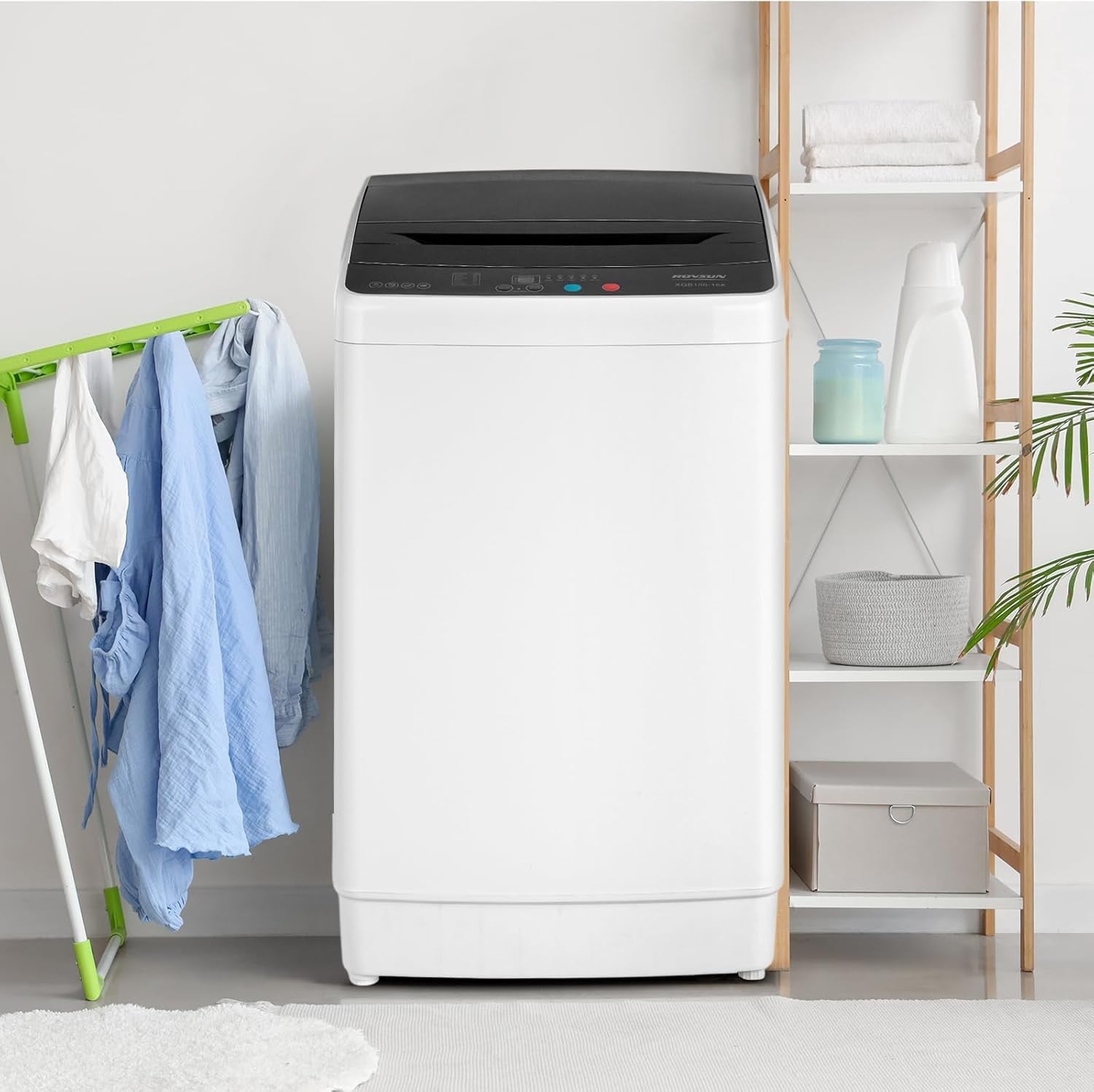 VINGLI 25LBS Full-Automatic Electric Laundry Machine . Portable Washing Machine with Stainless Steel Drum, 110V Compact Washer, Washer and Dryer Combo for Apartment, Dorms, RV, Grey