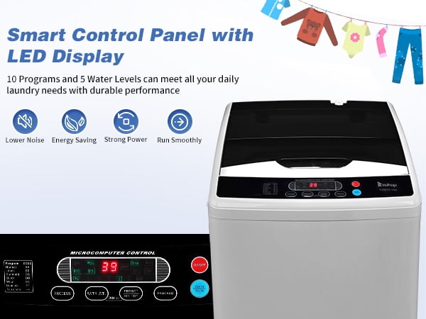Ktaxon 17.8LBS Full Automatic Washing Machine and 3.5CuFt Portable Clothes Dryer Set, Compact Laundry Washer and Dryer Combo Set with Stainless Steel Inner Tub, for Apartment, Dorms, Home