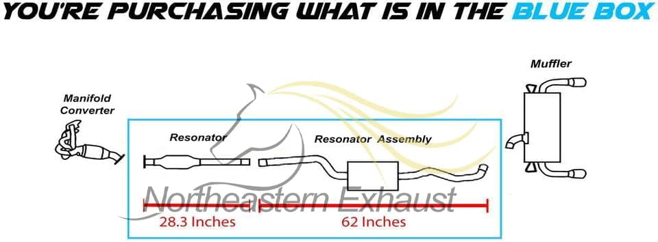 Stainless Steel Exhaust Resonator Pipe Assembly Fits 2013-2016 Ford Escape 1.6L & 2013-2019 Ford Escape 2.0L, 2.5L - Direct Fit