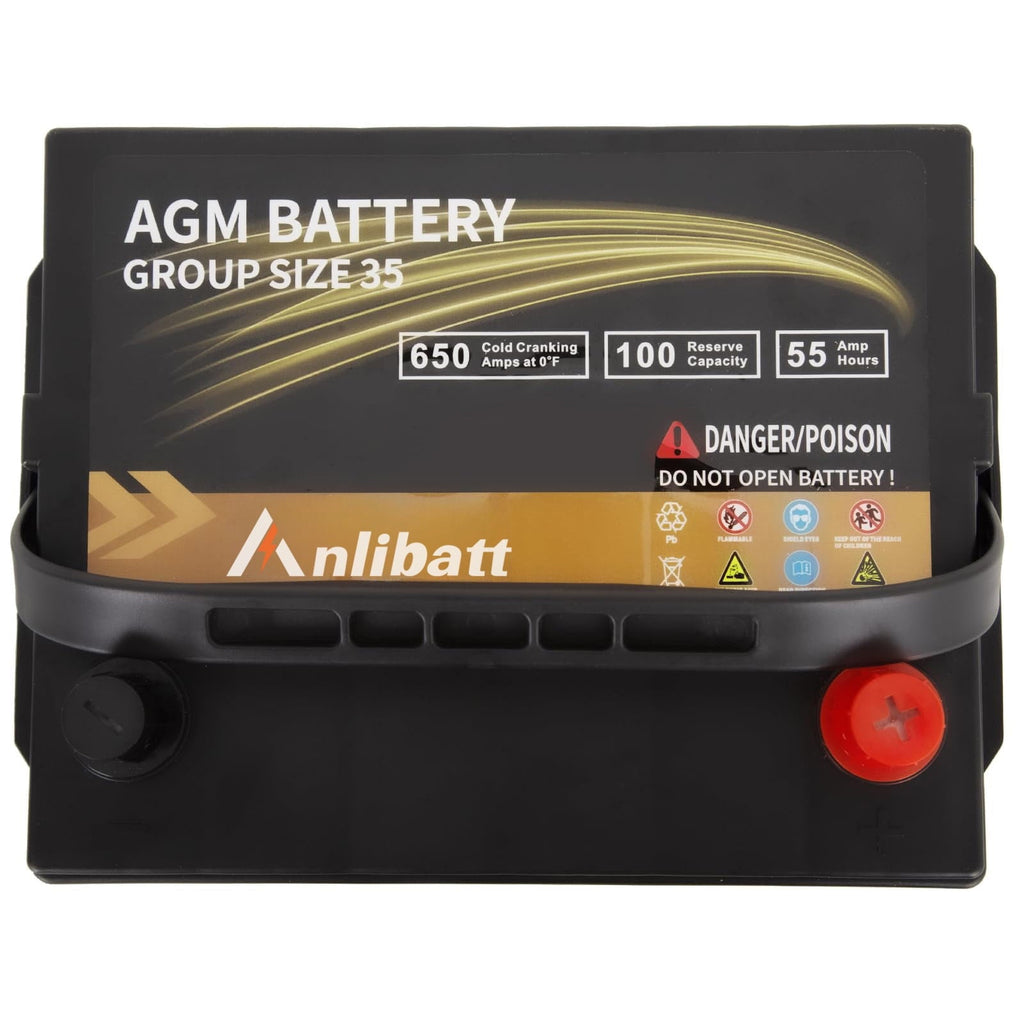 Anlibatt Platinum AGM Group 49 Battery, 12 Volt Rechargeable Automotive Batteries for Car, H8 900CCA 95Ah 160RC