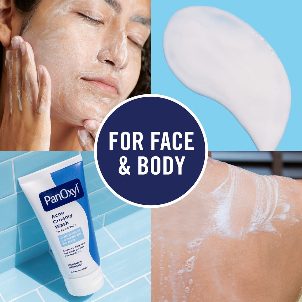 PanOxyl 4% Benzoyl Peroxide Acne Creamy Wash, Clear Acne, 6.0 Oz