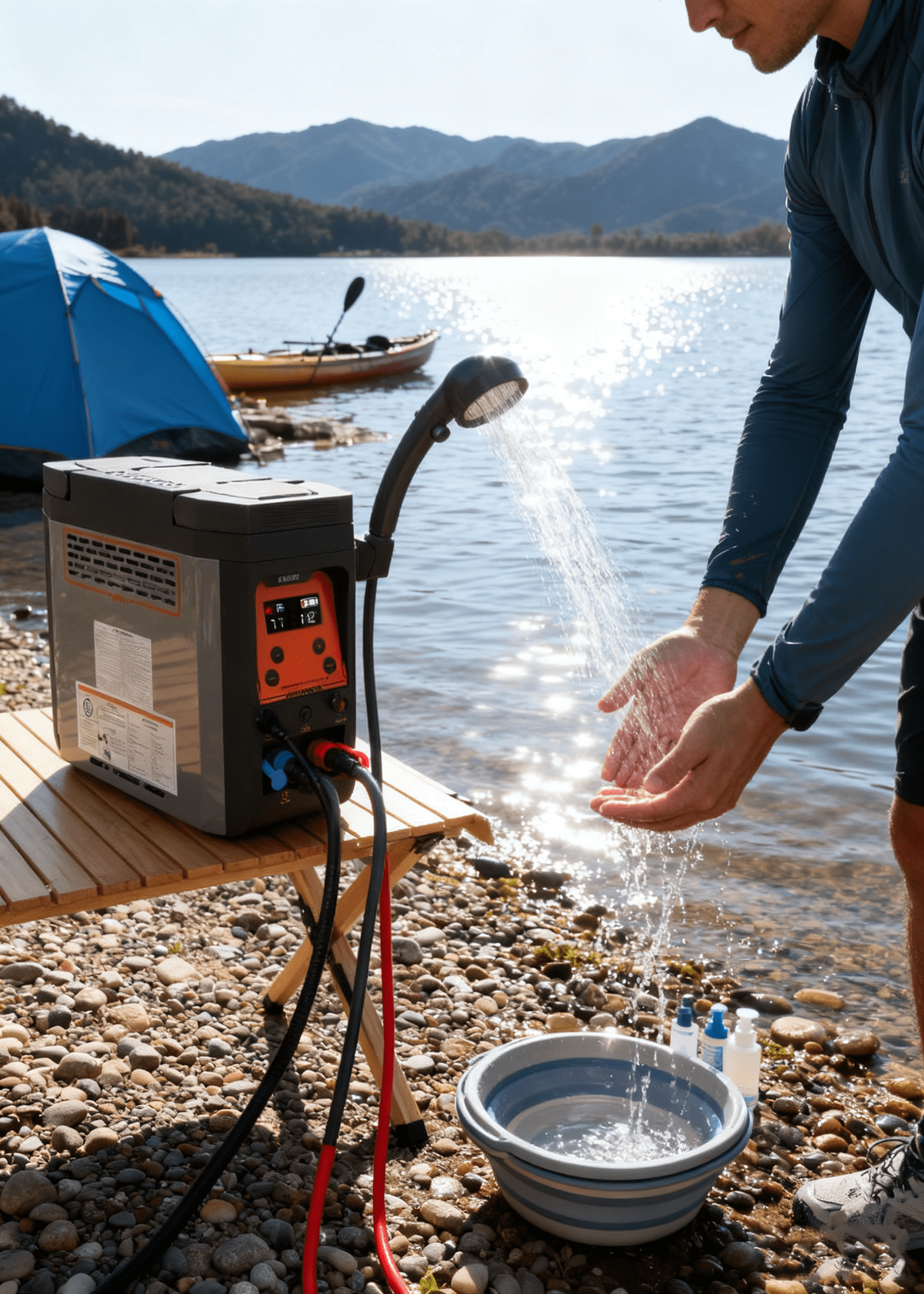 Kohree Helios 20 Pro, Portable Water Heater for RV Camping, Propane On-Demand Water Heater 20,000 BTU 4000mAh 1.6h Rechargeable Battery for Camping Outdoor Use