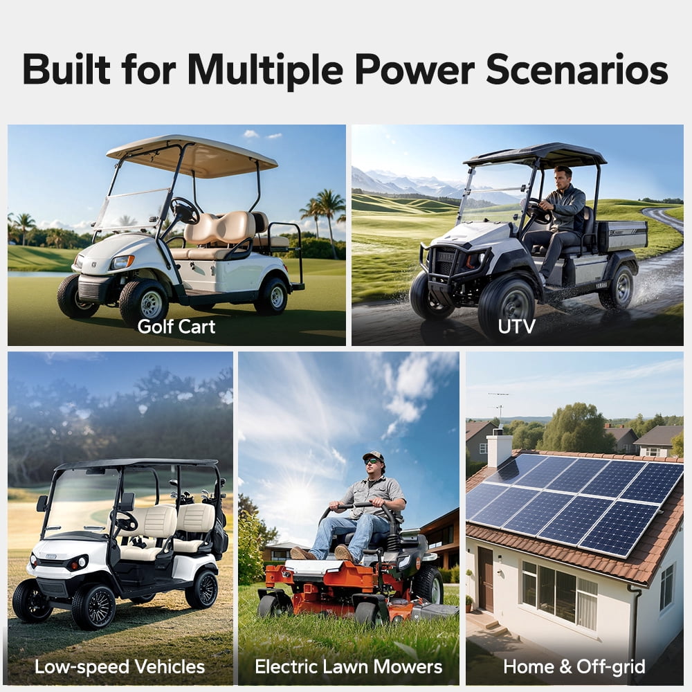 LiTime 48V 150Ah Lithium Golf Cart Battery, 15000+ Cycles Life Battery, Perfect for Golf Carts, Trolling Motors
