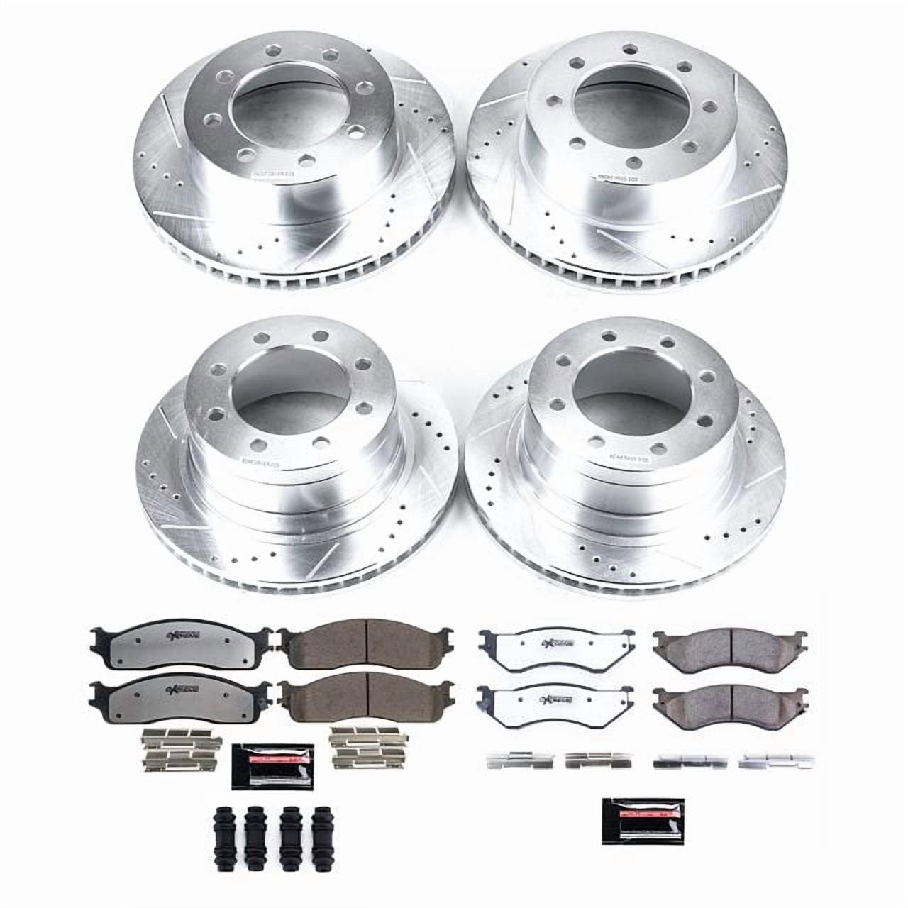 PowerStop Front and Rear Z36 Truck & Tow Carbon-Fiber Ceramic Brake Pad and Drilled and Slotted Rotor Kit Fits: DODGE Select Models K5468-36