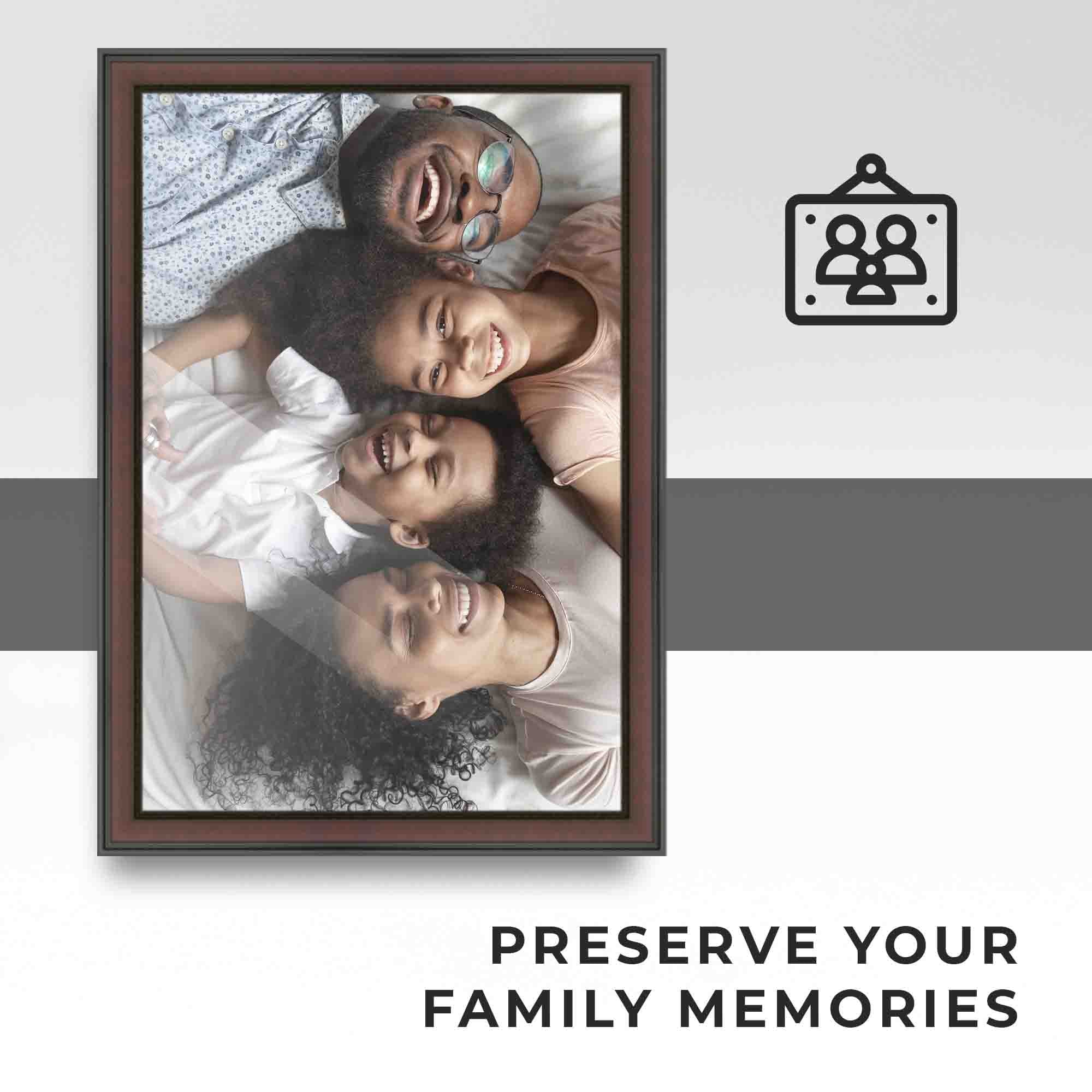40x28 Bronze Brown Real Wood Picture Frame Width 1.25 inches | Interior Frame Depth 0.75 inches |