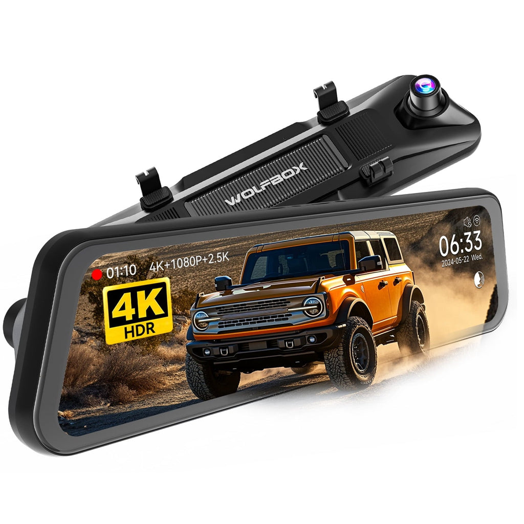 WOLFBOX G900TriPro Bumper Version 4K STARVIS 2 Mirror Dash Cam