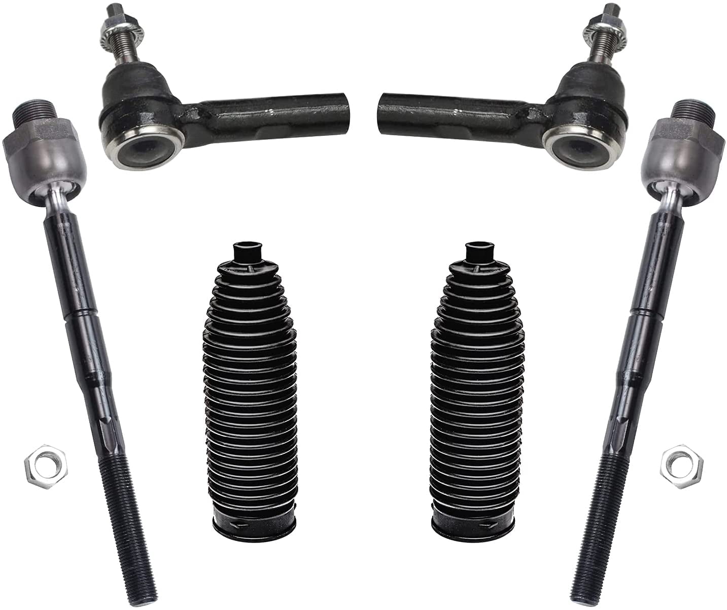 Detroit Axle - Front End 12pc Suspension Kit for Dodge Dakota 2005-2010 Mitsubishi Raider 2006-2009, 2 Upper Control Arms 2 Lower Ball Joints Inner Outer 4 Tie Rods 2 Boots 2 Sway Bars Replacement