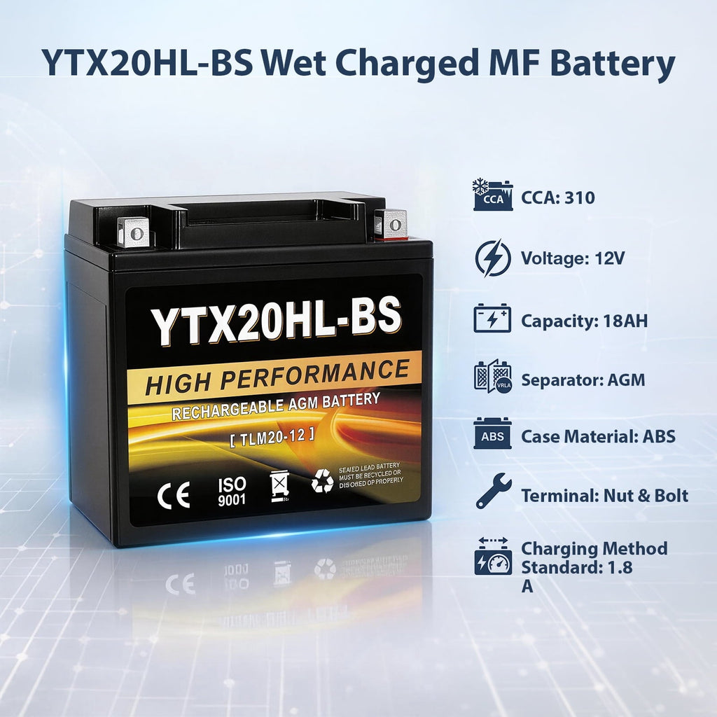 Anlibatt YTX14-BS Motorcycle Battery 12V 12Ah 200CCA Rechargeable Sealed Batteries Powersport Replacement for ATV, Scooter, Jet ski, Dirt Bike