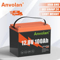12V 100Ah LiFePO4 Lithium Battery Group 24 Lithium Iron Phosphate Battery 00A BMS Lightweight Fast Charging Rechargeable for RV Off-Grid Trolling Motor Home Energy