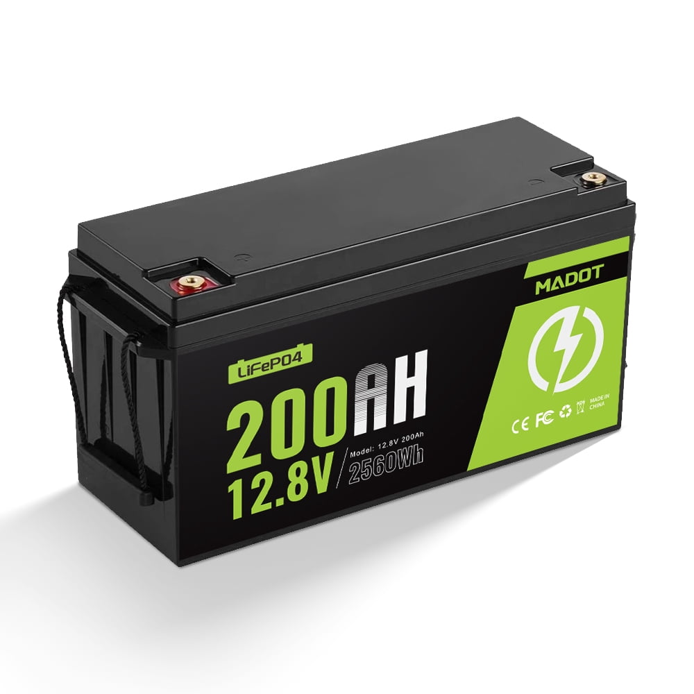 12V 200Ah LiFePO4 Battery 2560Wh Deep Cycle Lithium Battery 200A BMS, 15000+ Cycles, Low-Temp Cutoff Protection, Lithium Battery for RV, Marine, Solar, Off Grid, Backup Power