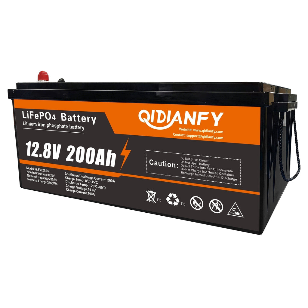 12V 200Ah LiFePO4 Lithium Battery, 200A BMS, 2560Wh Energy, 15000+ Deep Cycles, Ideal for RV, Solar, Home Energy Storage and Off-Grid Camping