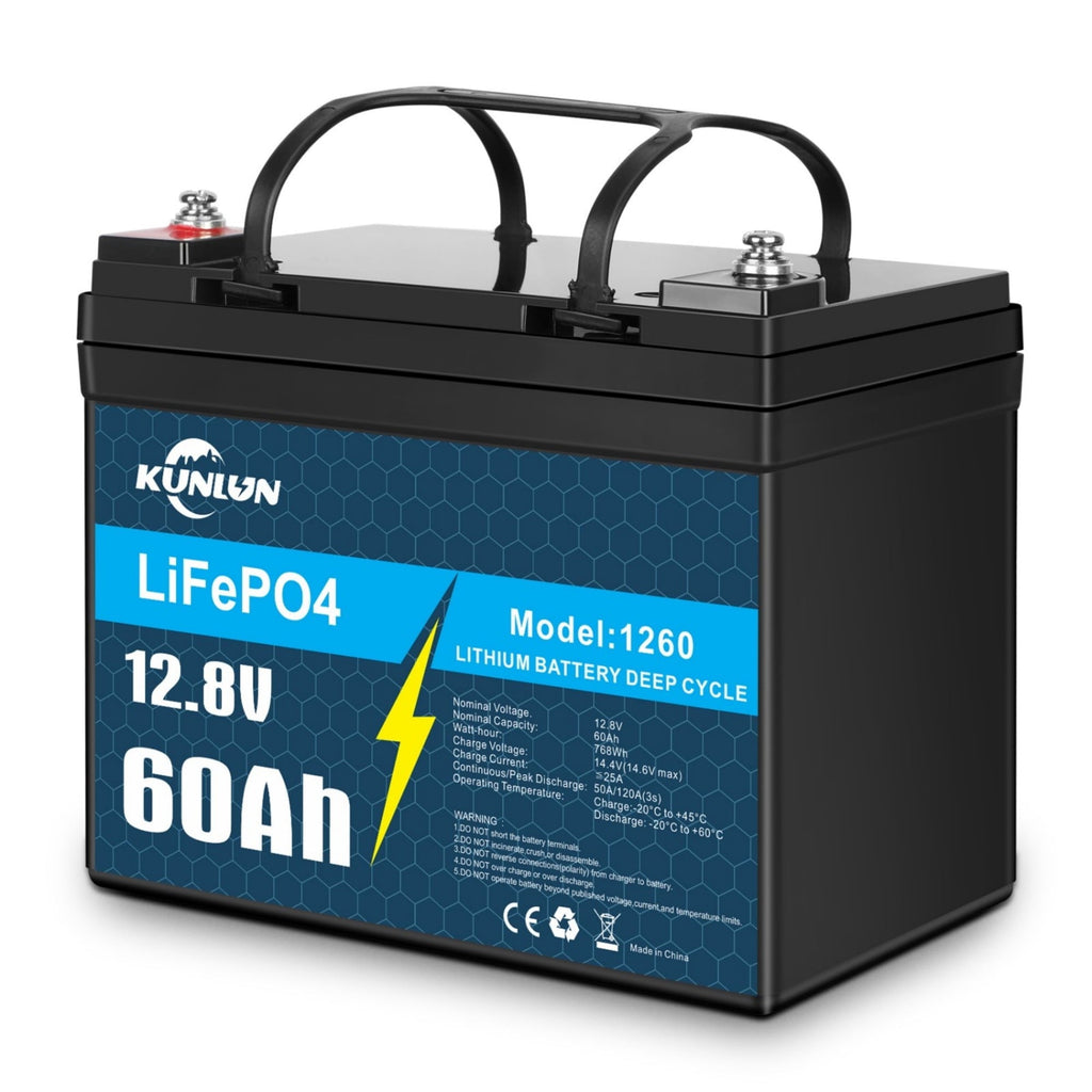 12V 60Ah LiFePO4 Lithium Battery, Deep Cycle, Perfect for RV, Off-grid