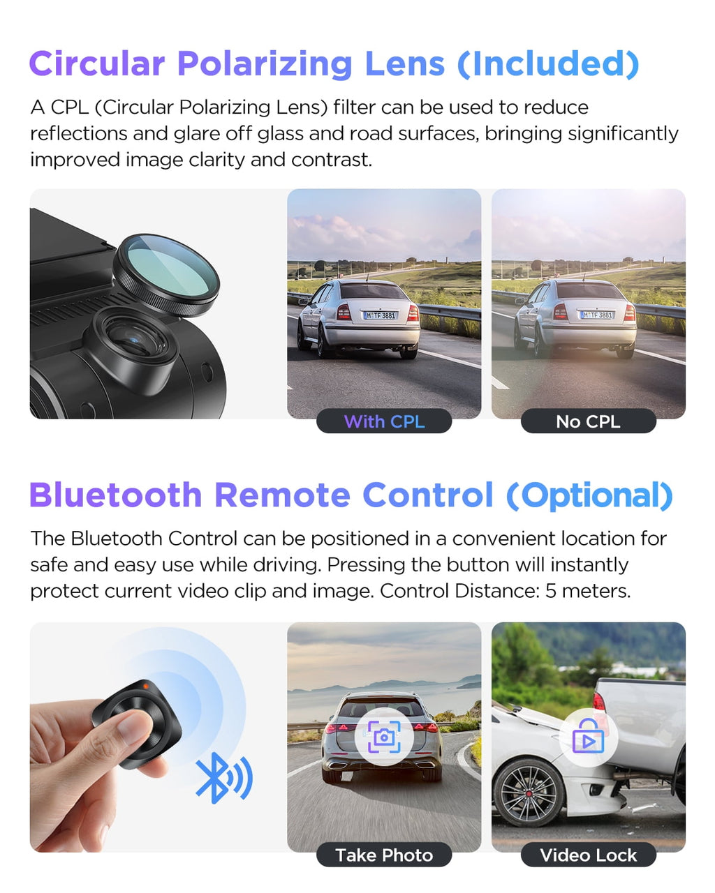 VIOFO A229 Pro 4K HDR Dash Cam, Dual STARVIS 2 IMX678 IMX675, 4K+2K Front and Rear Car Camera, 2 Channel with HDR, Voice Control, 5GHz WiFi GPS, Night Vision 2.0, 24H Parking Mode, Support 512GB Max