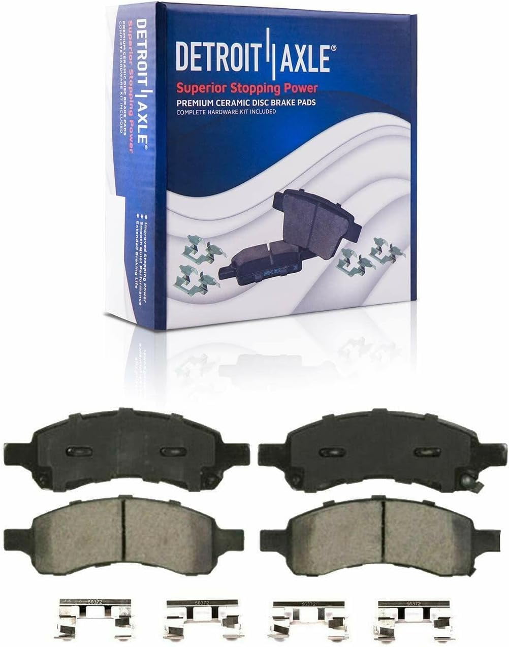 Detroit Axle - Front & Rear Disc Rotors Brake Pads Wheel Hubs + 24pc Lug Nuts w/key Replacement for Enclave Traverse Acadia - 38pc Set