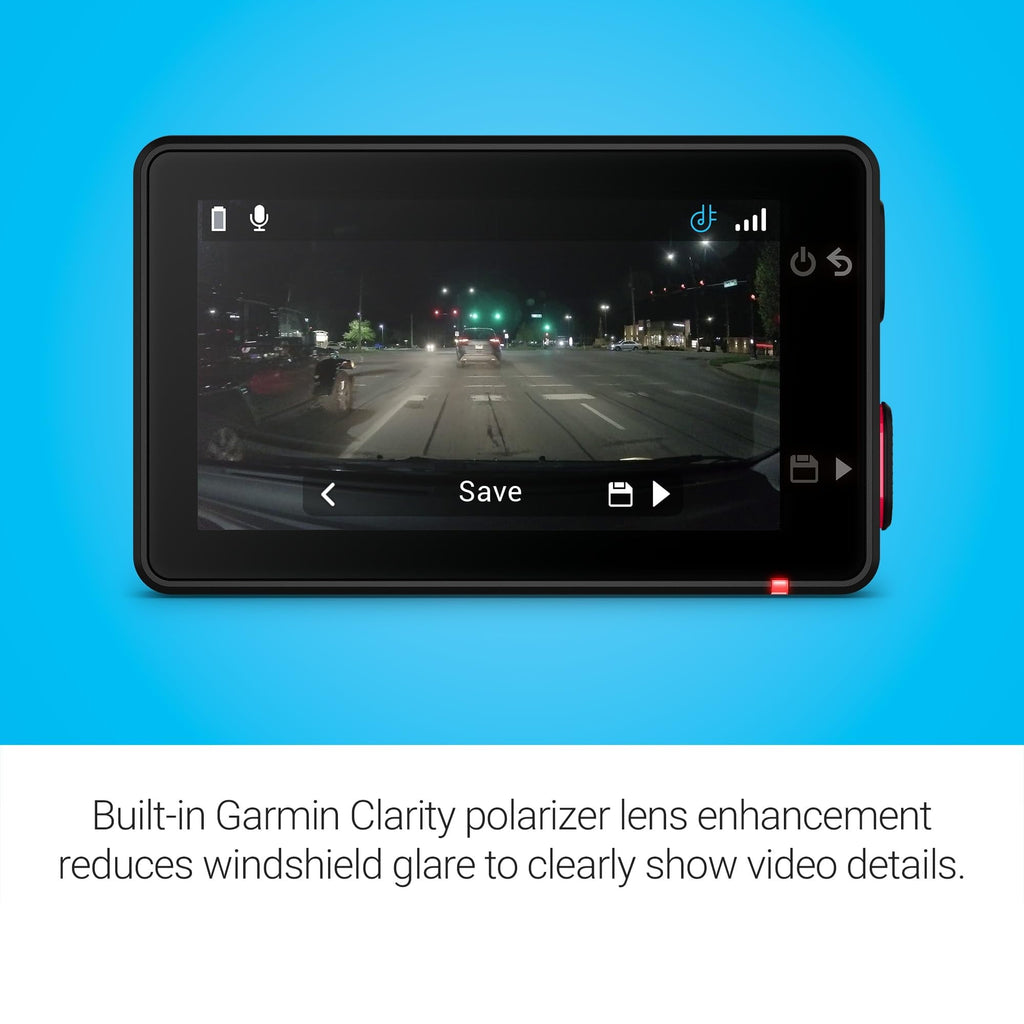 Garmin Dash Cam™ X310, Compact 4k Ultra HD Touchscreen Dash Cam with a 140-degree Field of View, Built In Clarity™ Polarizer, Voice Controlled, GPS, 2.4” Display, Automatic Recording