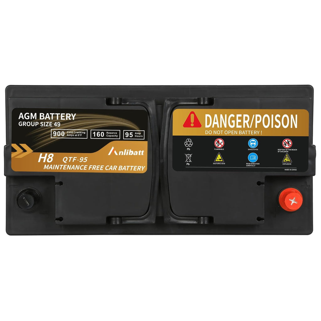 Anlibatt Car AGM Battery Group Size 48 H6 Start Stop Battery 12V 70Ah 760CCA Maintenance Free Rechargeable