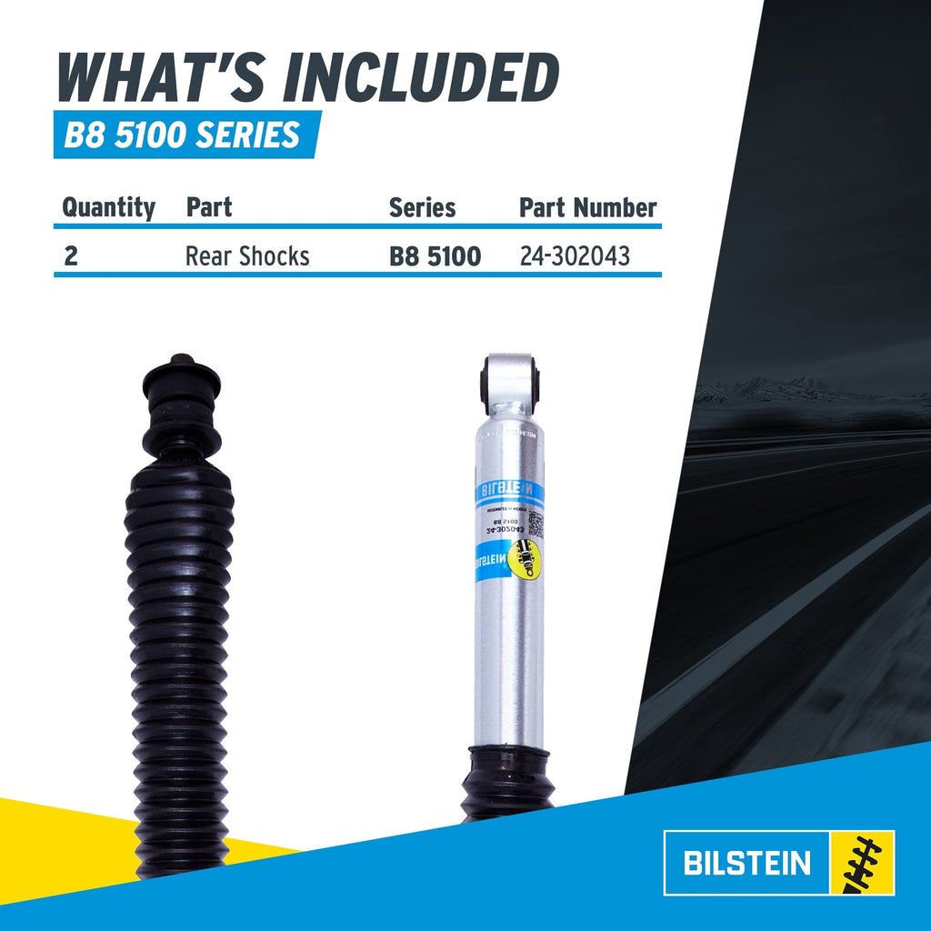 Bilstein Set of Front and Rear B8 5100 Series Shocks Compatible with 2019-2025 RAM 2500 w/o Air Suspension with 2-2.5 Front & 0-1 Rear Lift