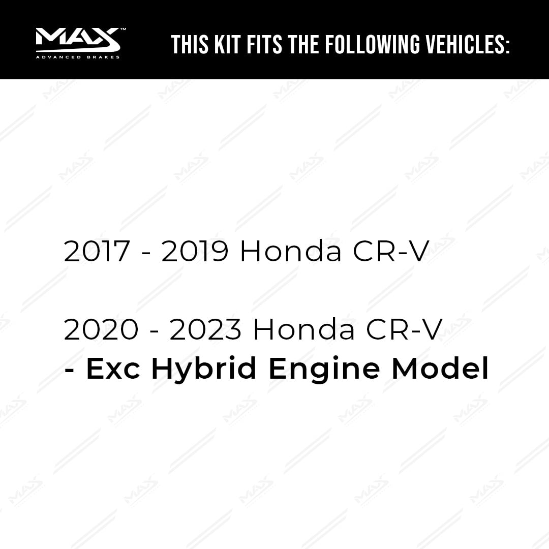 MAX Advanced Brakes - Brake Kit For 2017-2023 Honda CR-V (Excl.l. Hybrid Engine Model)| Carbon Ceramic Brake Pad and Rotor Kit Front and Rear| Geomet Coated Cross-Drilled Brake Rotors