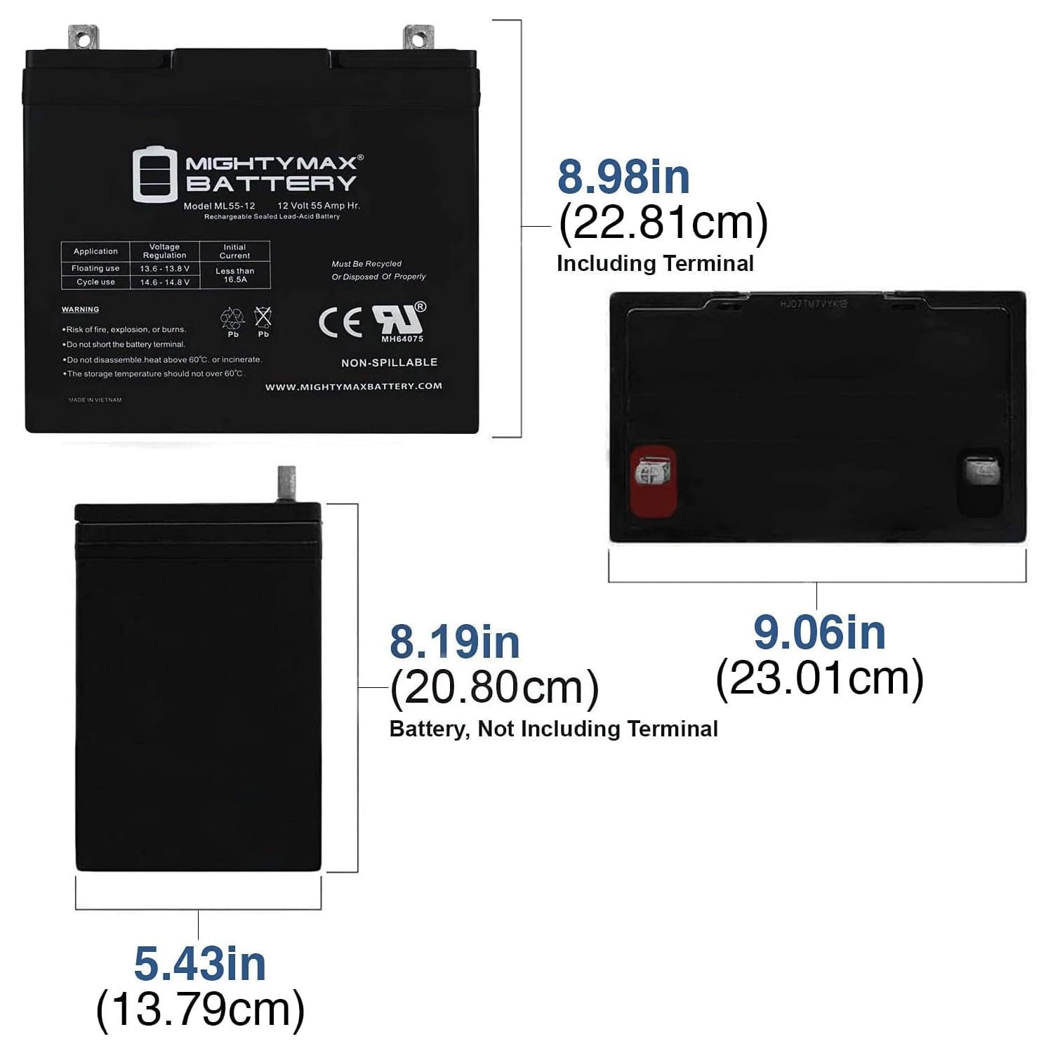 12V 55Ah Battery replacement for Quantum QG edge 2.0 Power Chair