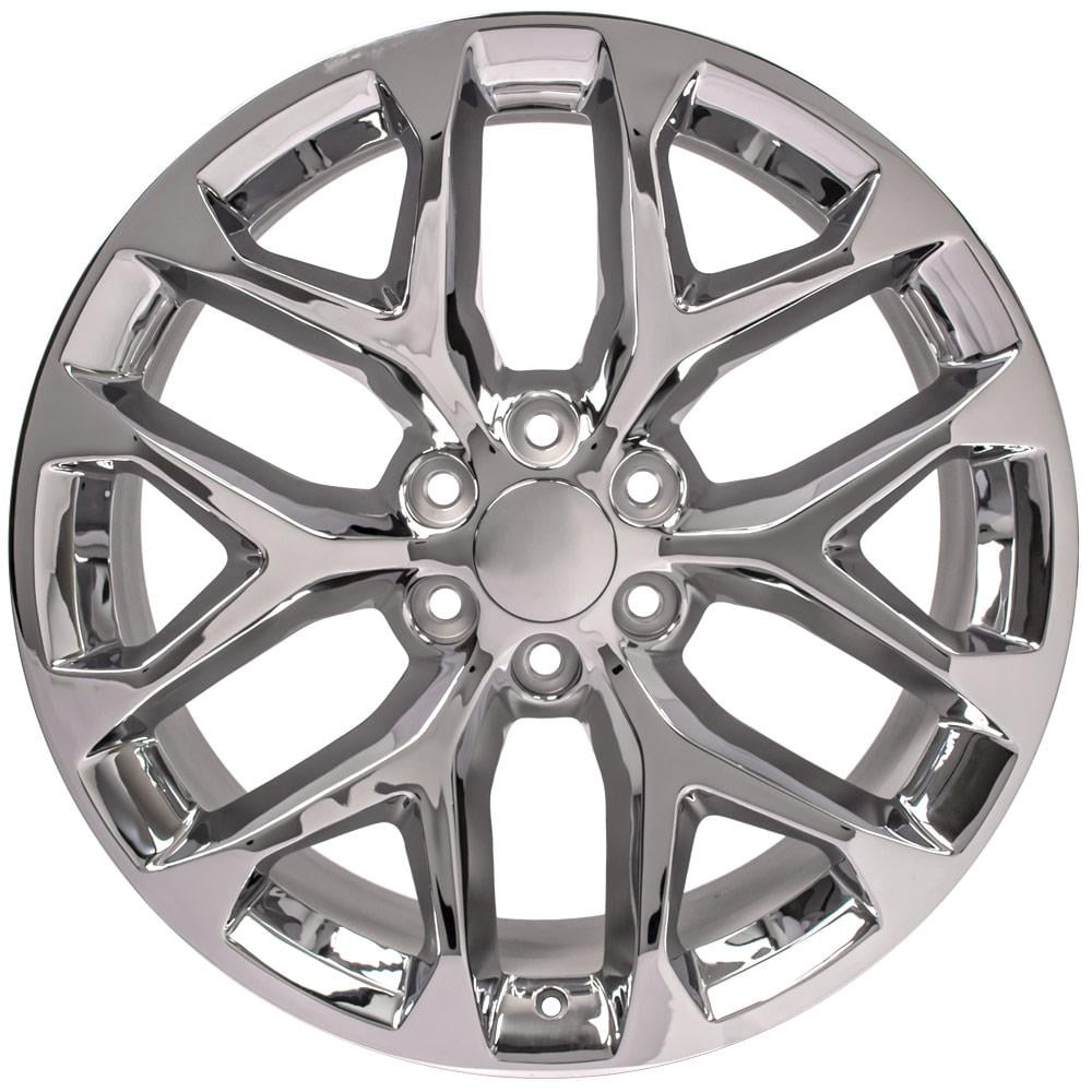 OE Wheels CV98B 22 Inch Rim Fits Silverado 1500 Snowflake Style 6x139.7 22x9 Chrome - Hollander 5668 (1)