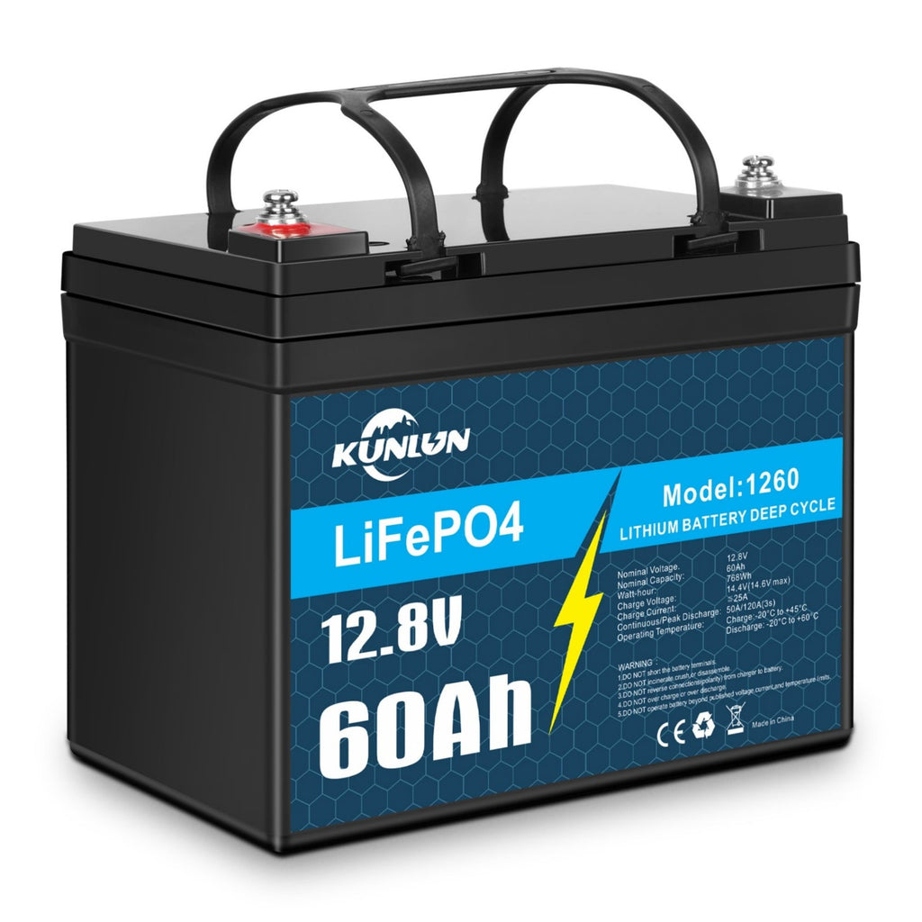 12V 60Ah LiFePO4 Lithium Battery, Deep Cycle, Perfect for RV, Off-grid
