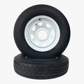 2-Pack Trailer Tire on Rim ST205/75R15 TrailQuest LRC 6 Ply Radial 5 Lug White Spoke Wheel with 5X5.5 Bolt Pattern