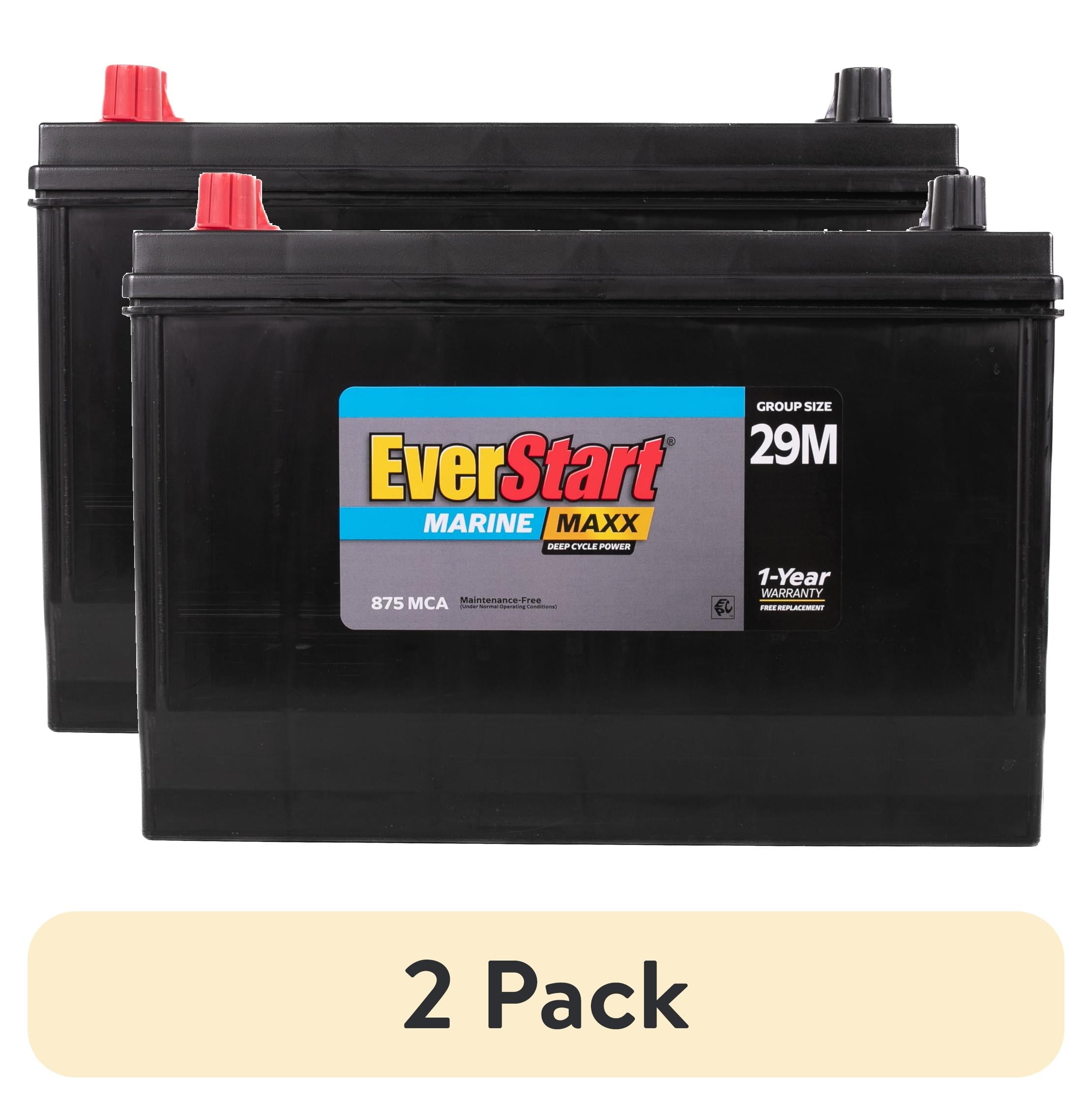 (2 pack) EverStart Maxx Lead Acid Marine & RV Deep Cycle Battery, Group Size 29DC - 12 Volt - 845 Marine Cranking Amps