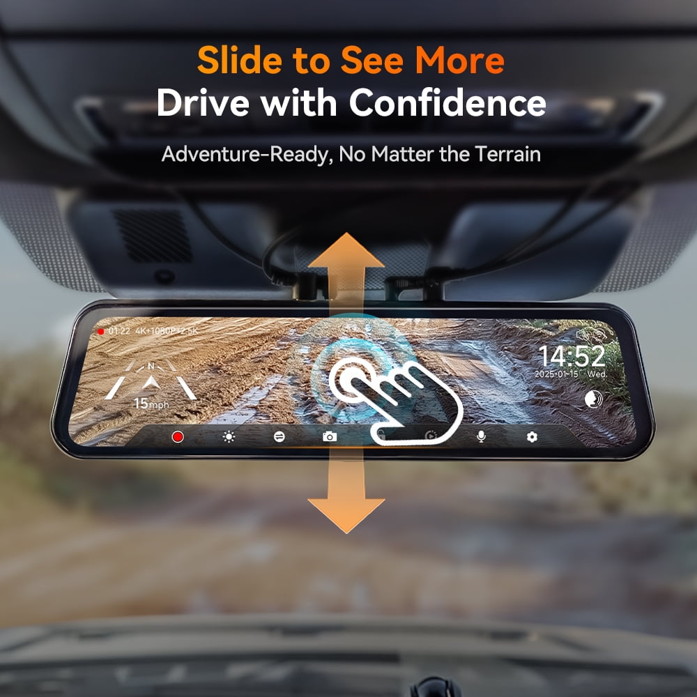 WOLFBOX G900TriPro Bumper Version 4K STARVIS 2 Mirror Dash Cam
