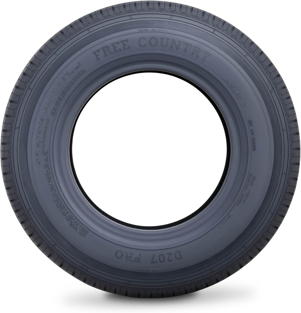Free Country ST 205/75R15 8 Ply /Load Range D w/Scuff Guard Trailer Tires, Set of 4
