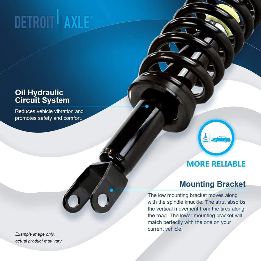 Detroit Axle - 16pc 4WD Front Upper Control Arms Struts Shocks Suspension Kit Replacement for Dodge Ram 1500 Fits select: 2006,2008 DODGE RAM 1500 ST/SLT