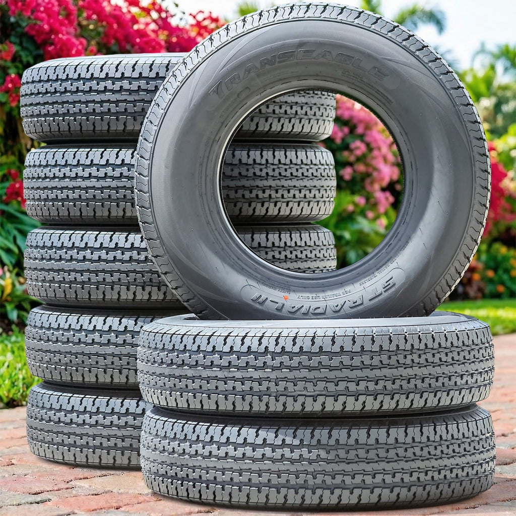 Set of 4 Transeagle ST Radial II Steel Belted ST235/80R16 235/80R16 126/122L F 12 Ply Trailer Tires