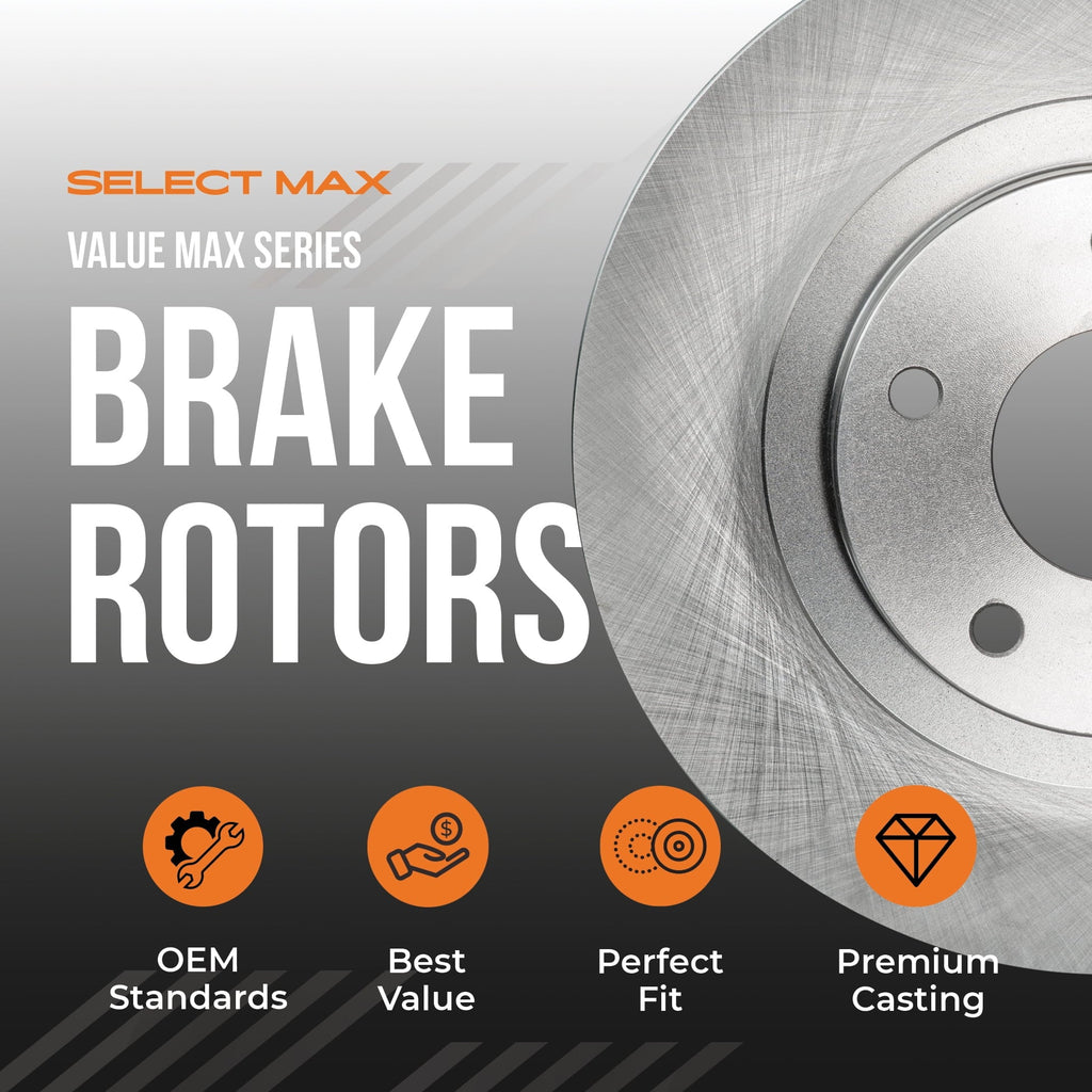 Max Advanced Brakes - Brake Kit for 2006 2007 2008 2009 2010 Chevy Impala 2006 2007 Monte Carlo Front and Rear Replacement Disc Brake Rotors and Ceramic Brake Pads