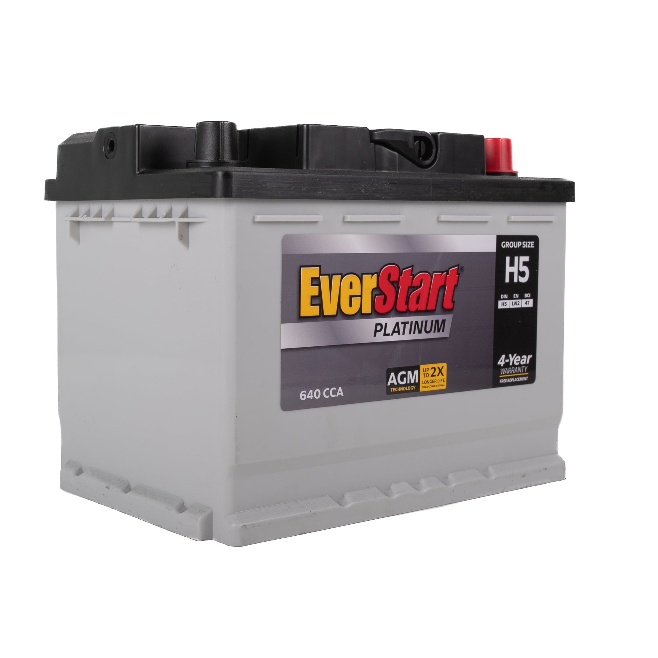 EverStart Platinum AGM Battery, Group Size H5 - 12 Volts 640 CCA 100 RC