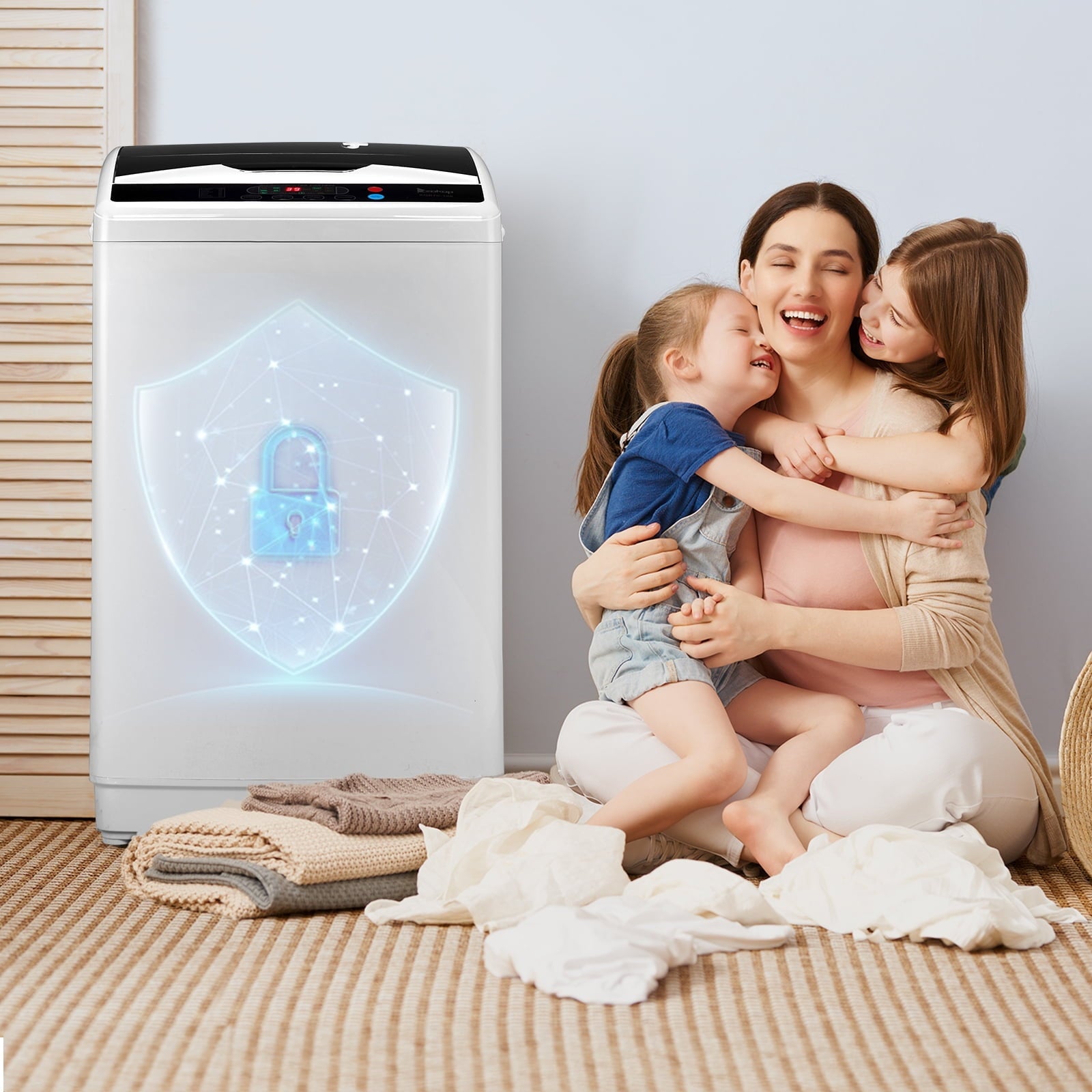Ktaxon 17.8LBS Full Automatic Washing Machine and 3.5CuFt Portable Clothes Dryer Set, Compact Laundry Washer and Dryer Combo Set with Stainless Steel Inner Tub, for Apartment, Dorms, Home