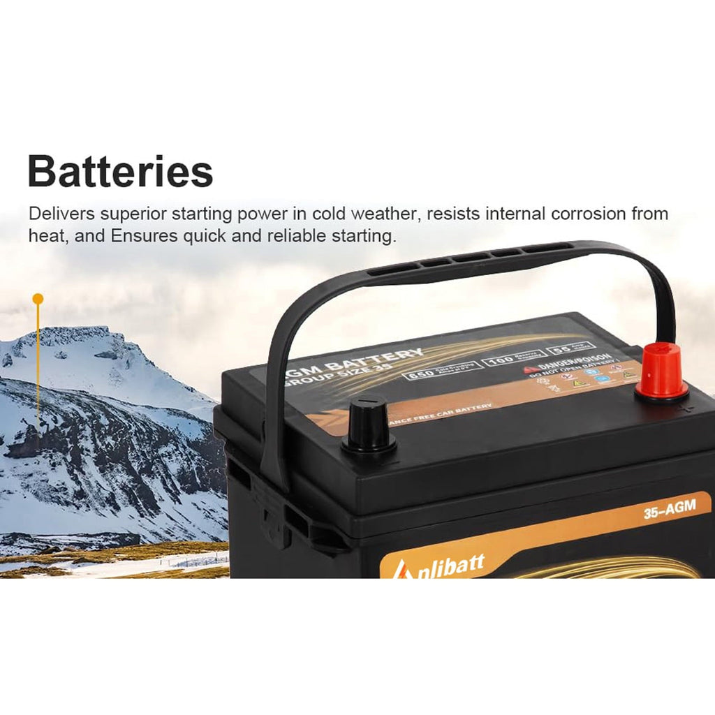 Anlibatt Platinum AGM Group 49 Battery, 12 Volt Rechargeable Automotive Batteries for Car, H8 900CCA 95Ah 160RC