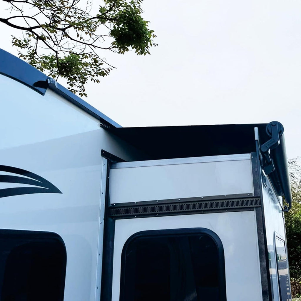 Dulepax RV Slide Out Awning Camper Topper Modular Slide Out Awning Kit for RVs,5th Wheels,Travel Trailers and Motorhomes-White,11'3''(10'7''Fabric)