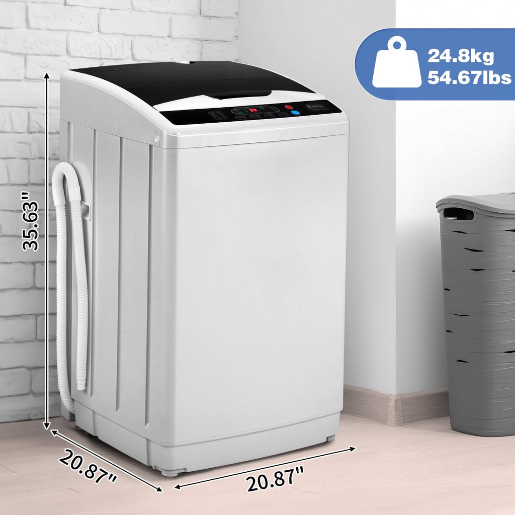 Ktaxon 17.8LBS Full Automatic Washing Machine and 3.5CuFt Portable Clothes Dryer Set, Compact Laundry Washer and Dryer Combo Set with Stainless Steel Inner Tub, for Apartment, Dorms, Home