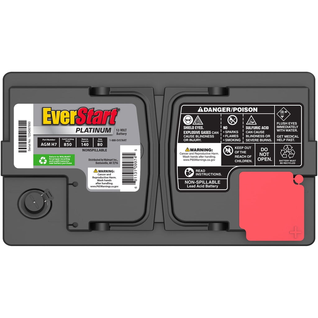 EverStart Platinum AGM Automotive Battery, Group Size H7 / LN4 / 94R, 12 Volt, Minimum 800 CCA