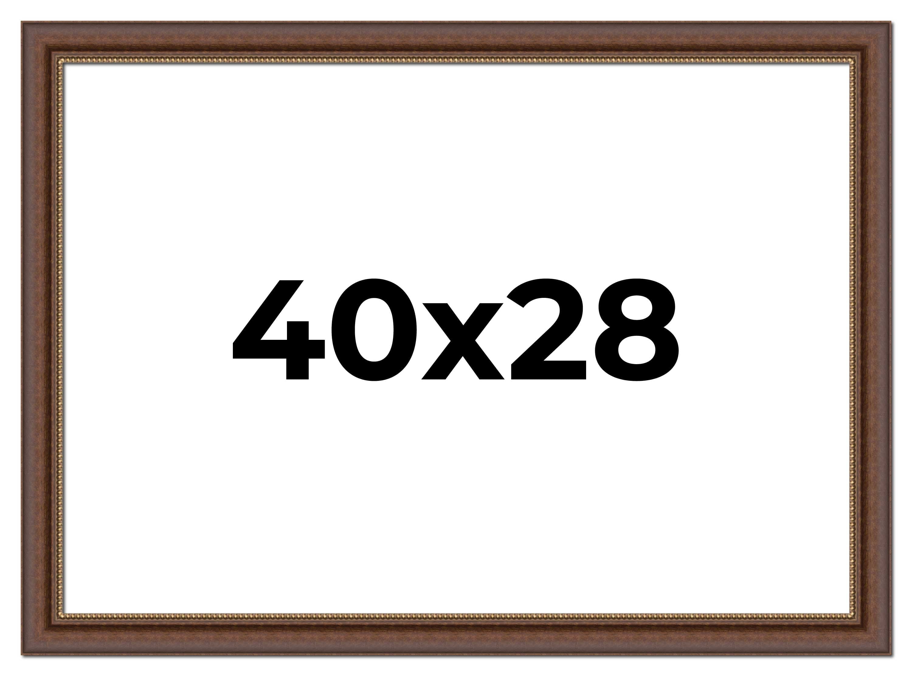40x28 Bronze Brown Real Wood Picture Frame Width 1.25 inches | Interior Frame Depth 0.75 inches |