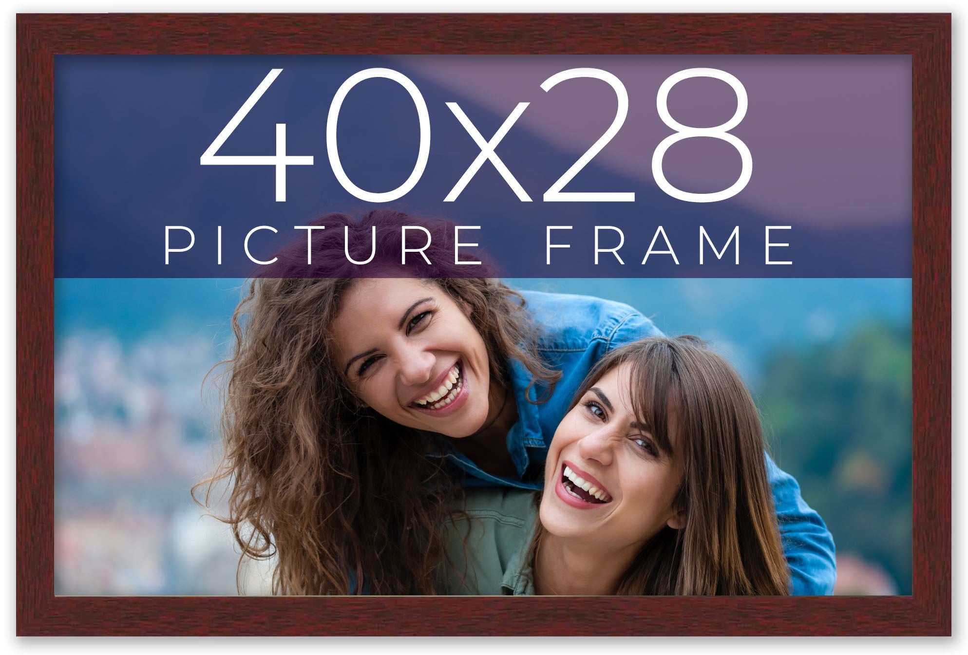 40x28 Bronze Brown Real Wood Picture Frame Width 1.25 inches | Interior Frame Depth 0.75 inches |