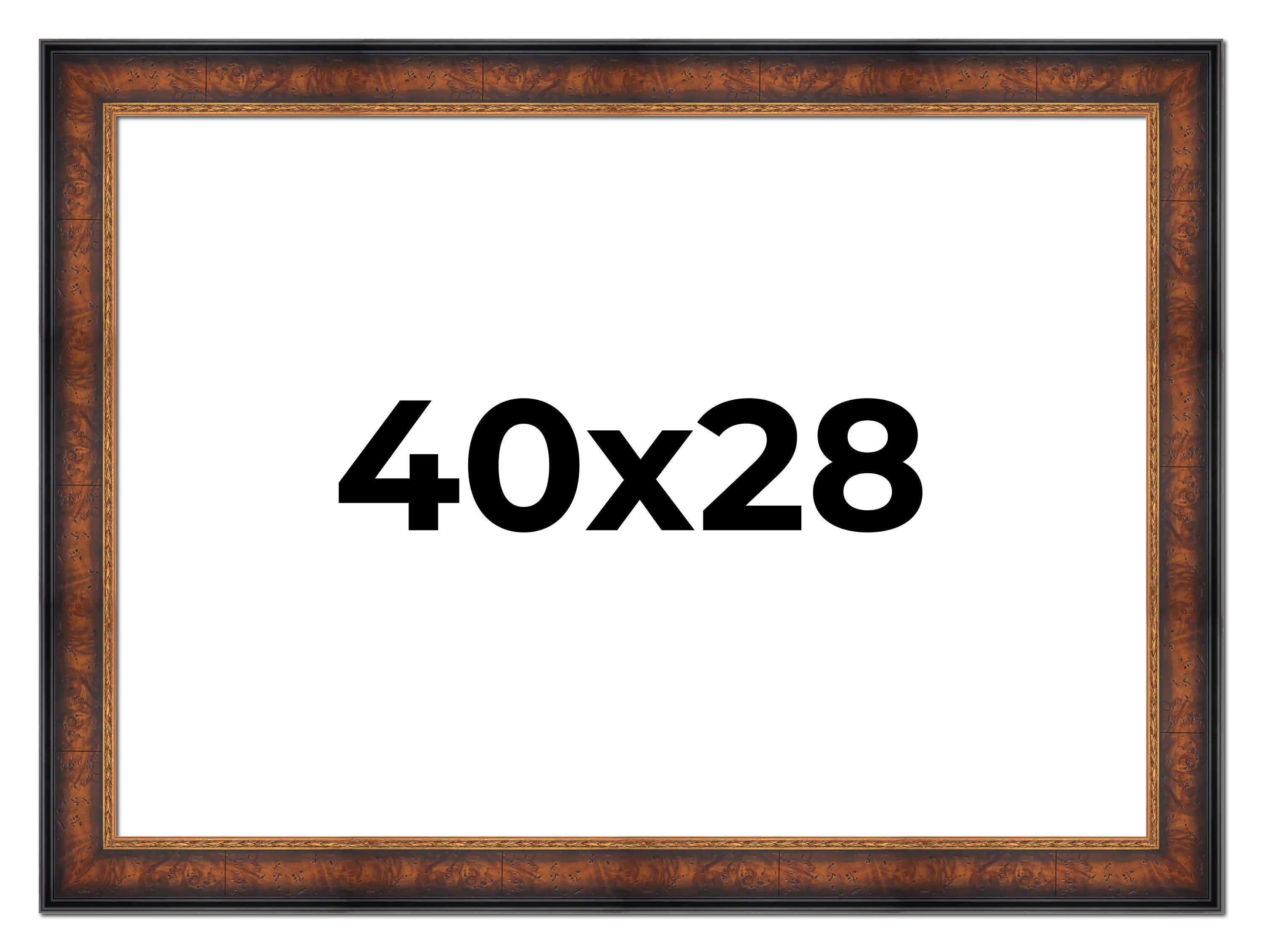 40x28 Bronze Brown Real Wood Picture Frame Width 1.25 inches | Interior Frame Depth 0.75 inches |