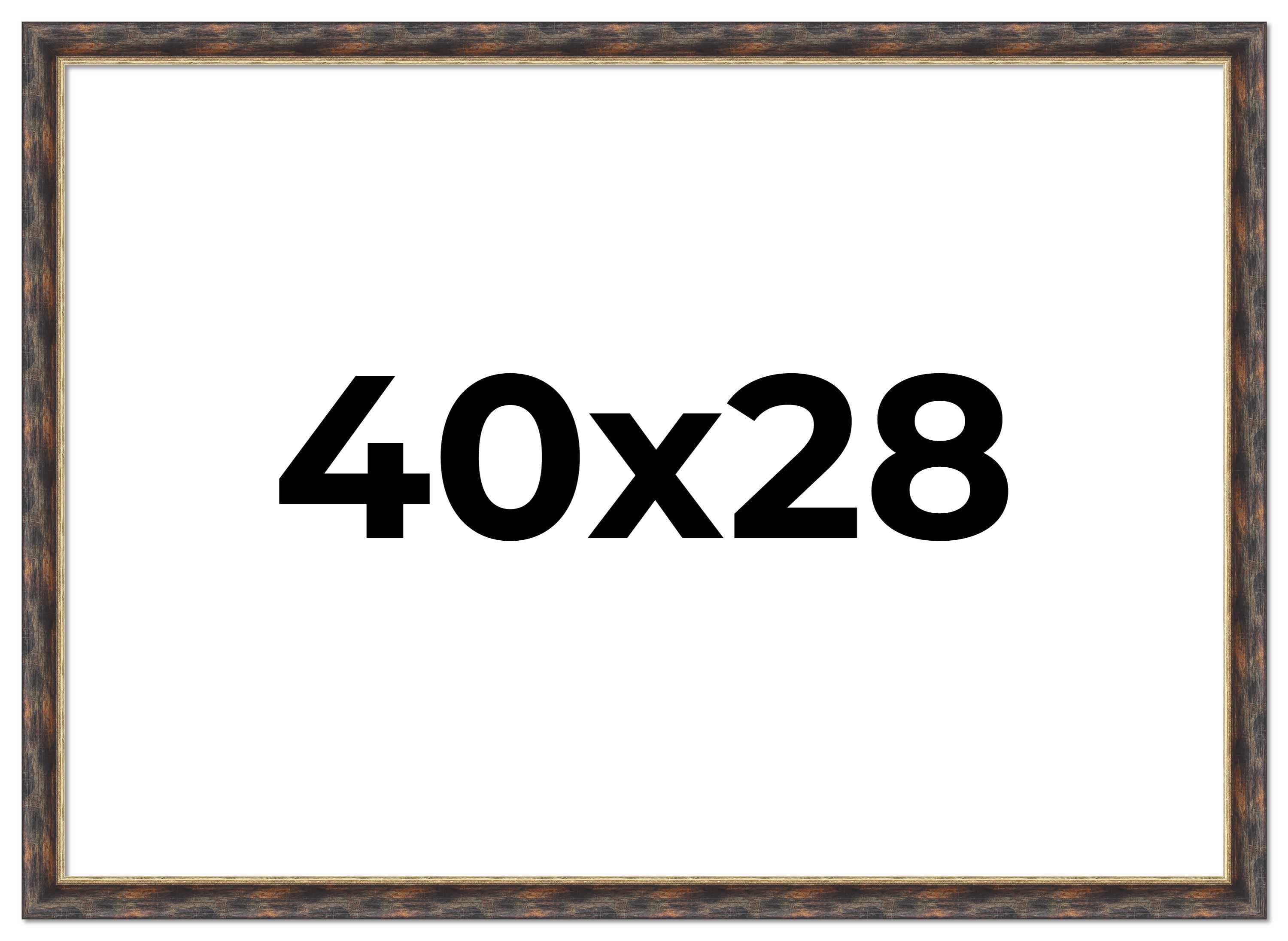 40x28 Bronze Brown Real Wood Picture Frame Width 1.25 inches | Interior Frame Depth 0.75 inches |