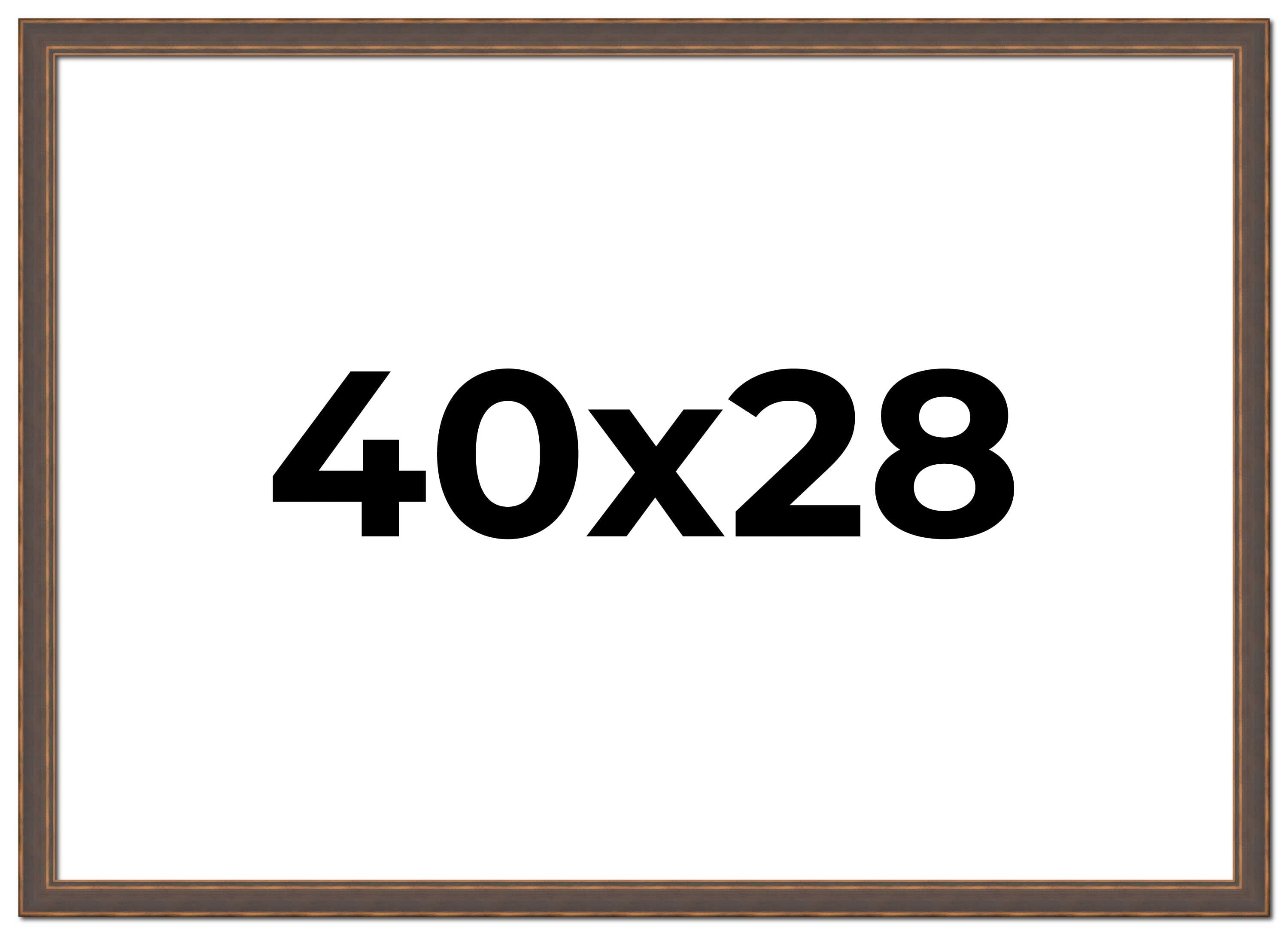 40x28 Bronze Brown Real Wood Picture Frame Width 1.25 inches | Interior Frame Depth 0.75 inches |