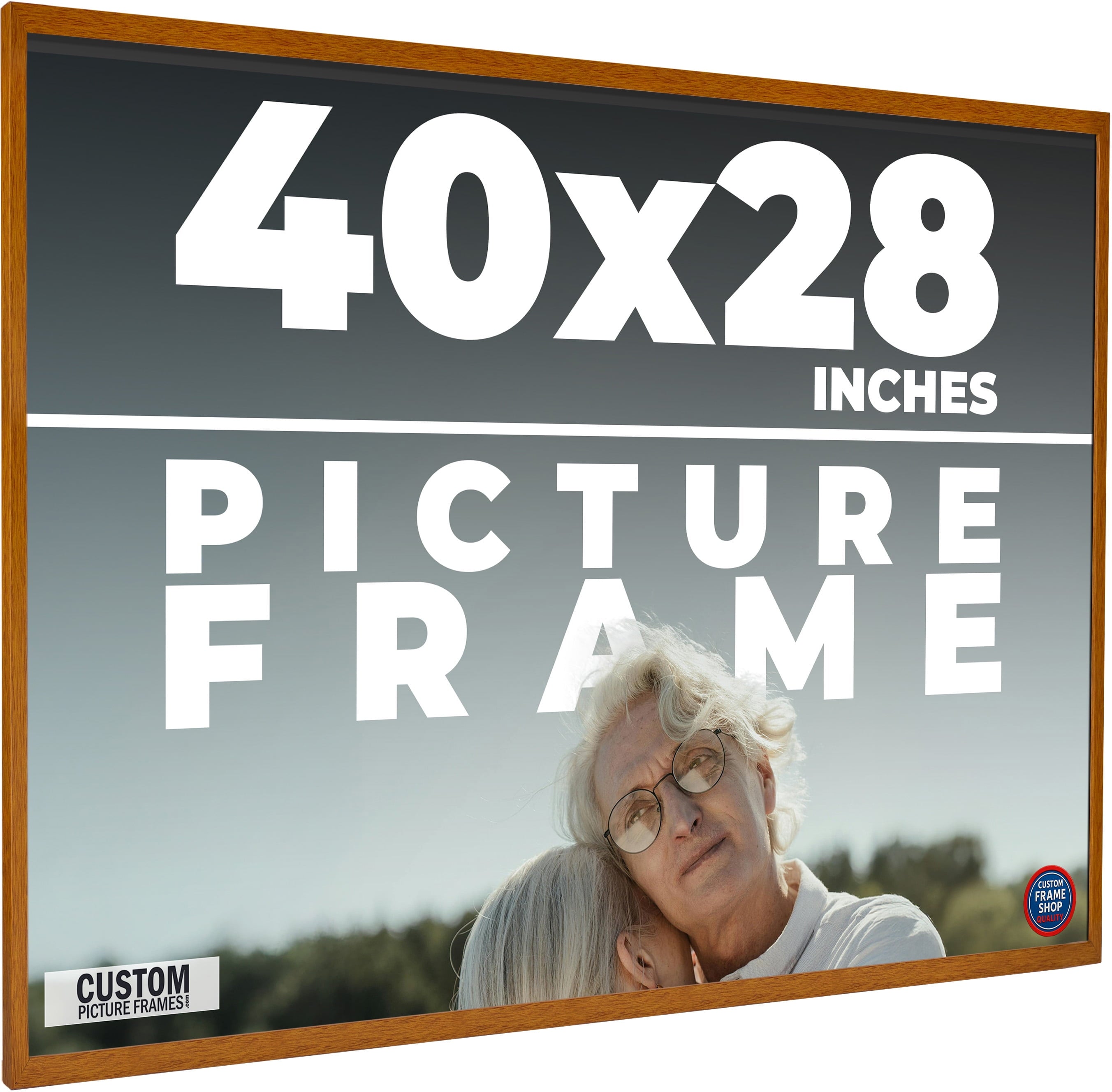 40x28 Bronze Brown Real Wood Picture Frame Width 1.25 inches | Interior Frame Depth 0.75 inches |