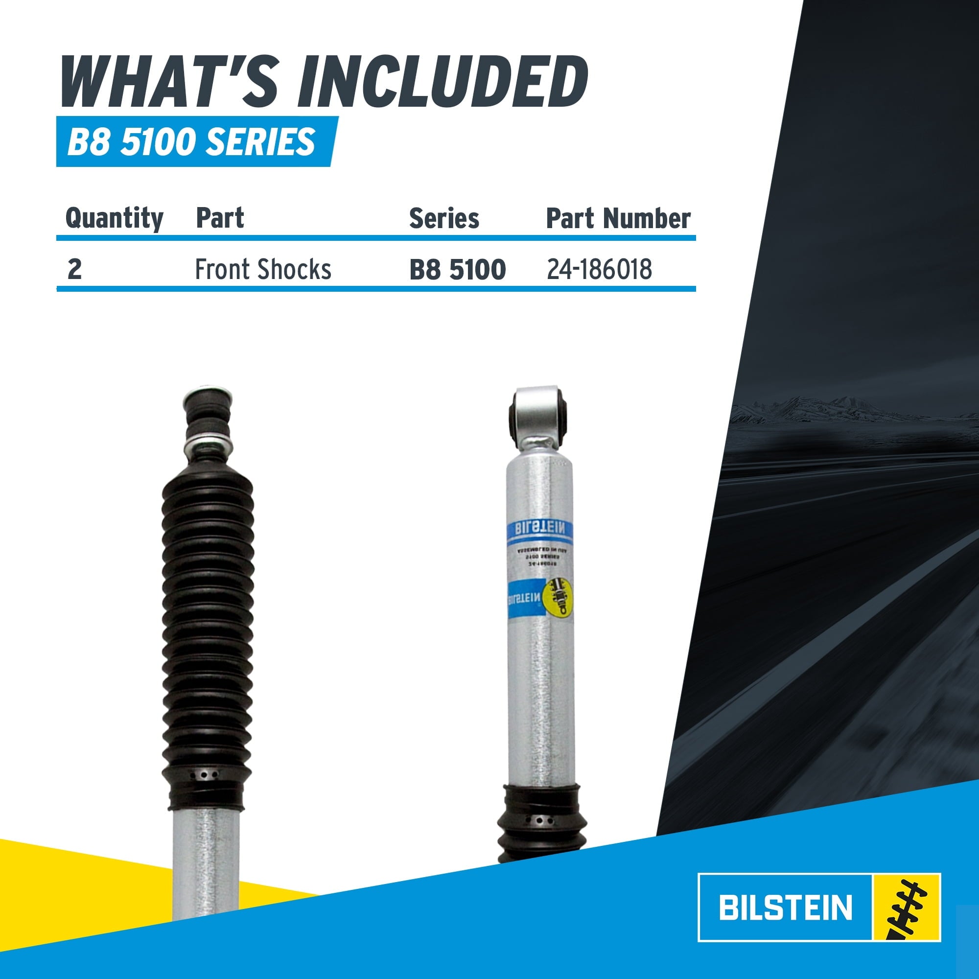 Bilstein Set of Front and Rear B8 5100 Series Shocks Compatible with 2005-2016 F250/F350 4WD with 2 Front & 0-1 Rear