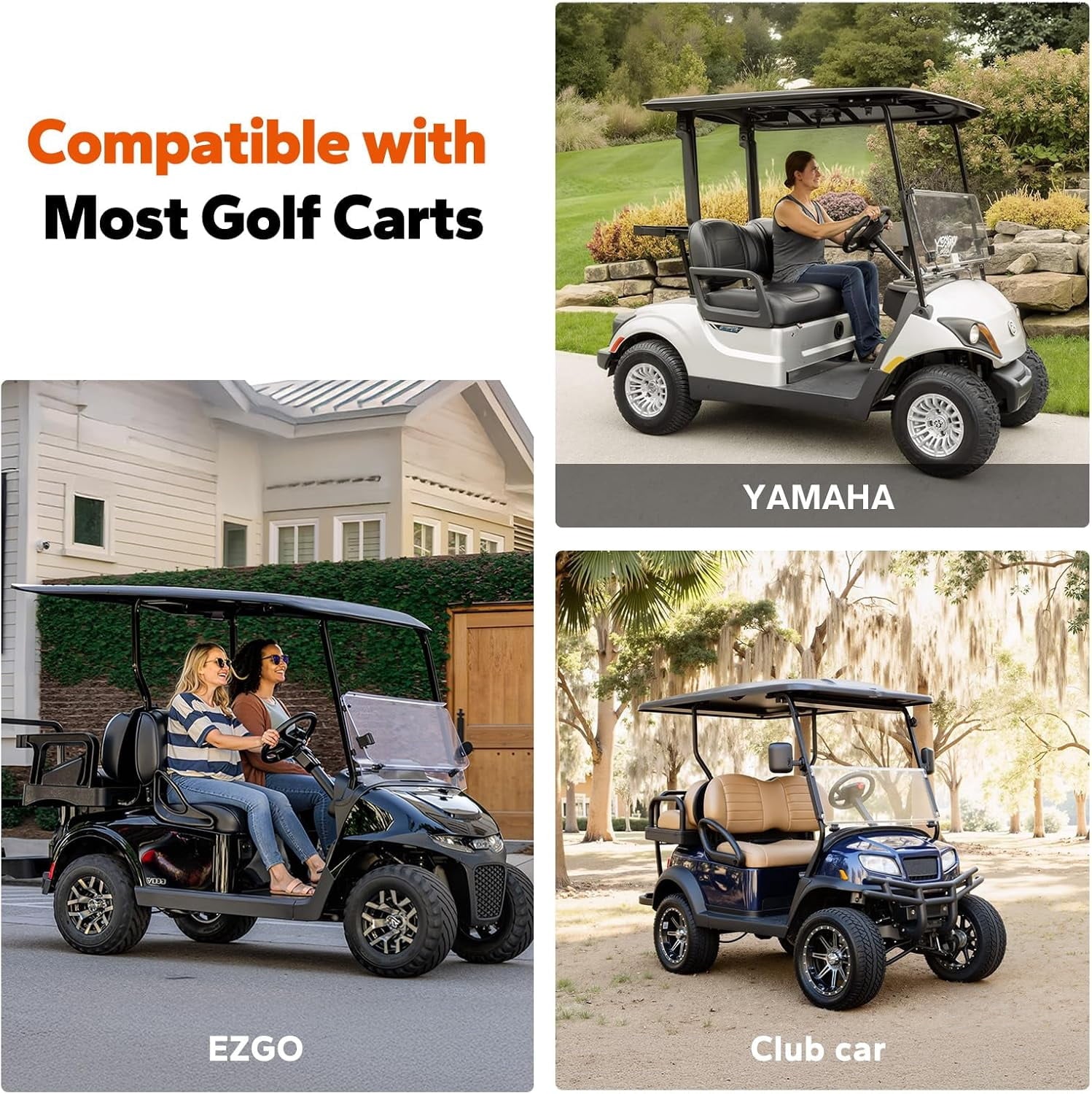 LiTime 48V Lithium Golf Cart Battery Kit, Up to 5.12KW Output, CAN&RS485 Communication, Bluetooth 5.0, 4000+ Cycles, IP65 Waterproof, Perfect for Golf Carts,Home
