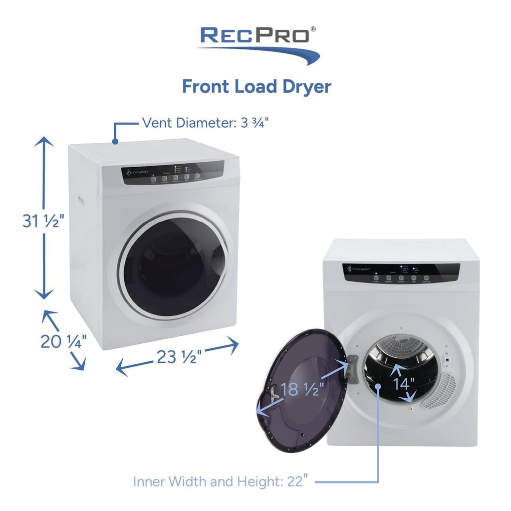 RecPro RV 2.5 Cu Ft White Washing Machine and Dryer Combo Options | Stacking Mounting Kit | Front Load Washer and Dryer (Washing Machine and Dryer Combo)