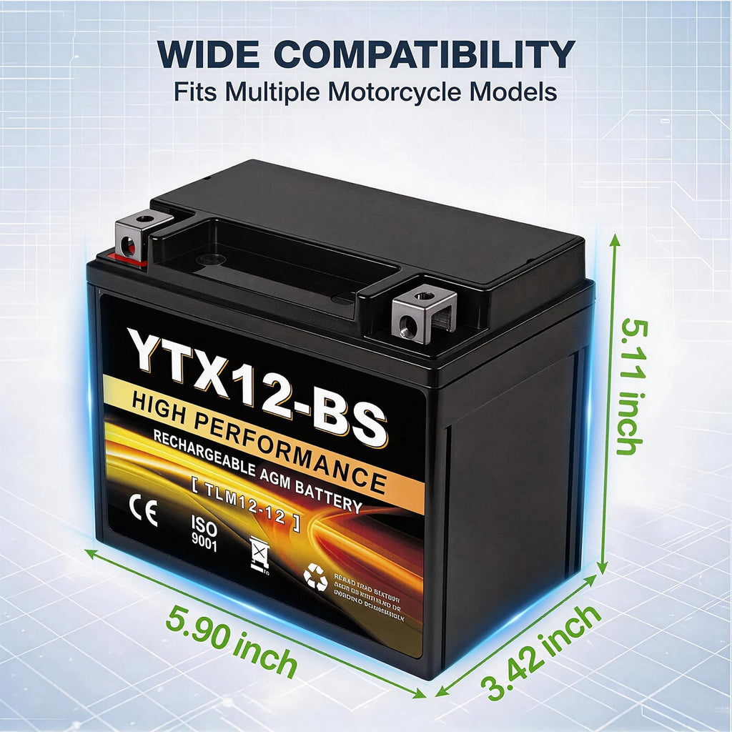Anlibatt YTX20HL-BS Motorcycle Battery 12V 18Ah 300CCA Rechargeable Sealed Batteries Powersport Replacement for ATV, Scooter, Jet ski, Dirt Bike