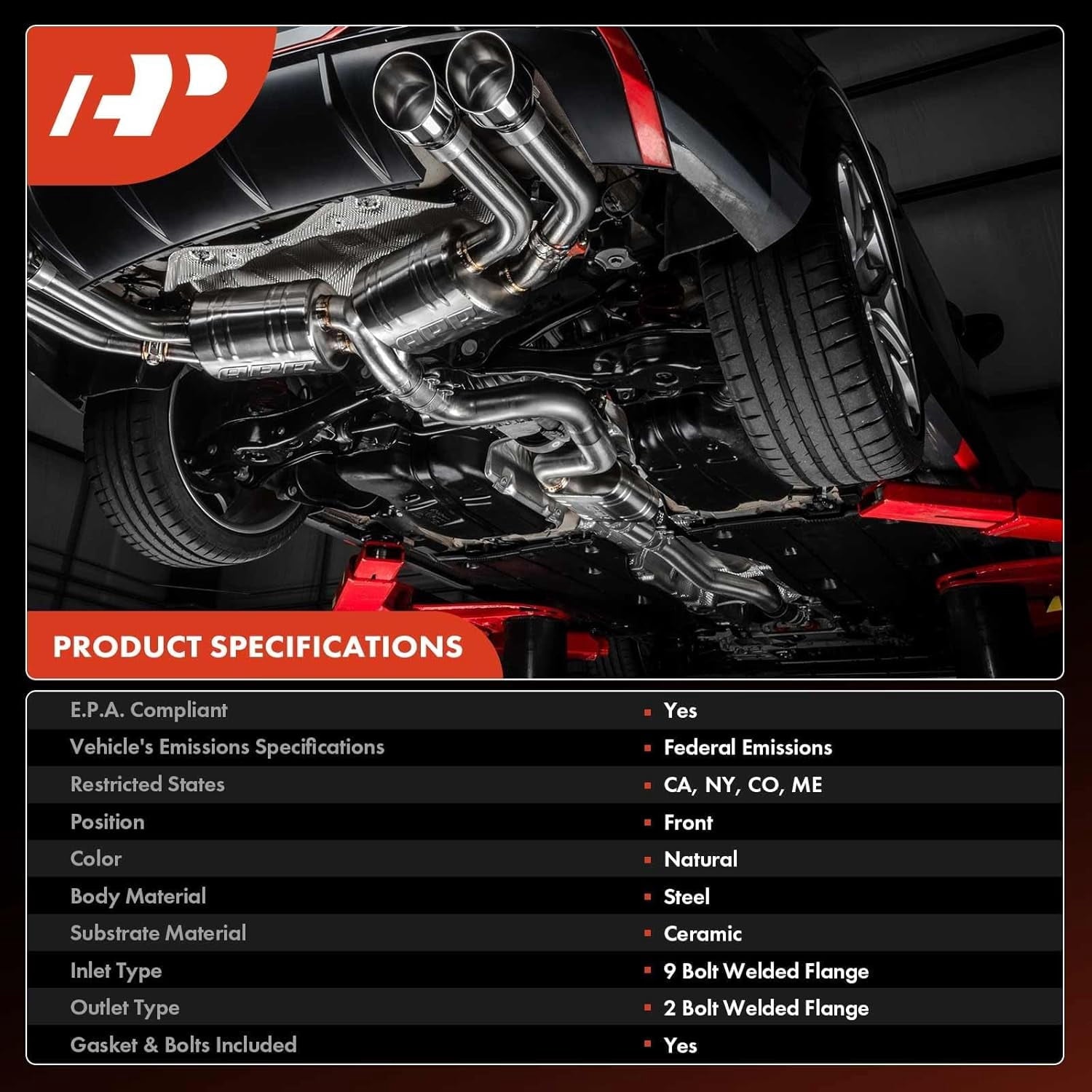 A-Premium Front Exhaust Manifold Catalytic Converter Kit Direct-Fit Compatible with Hyundai Elantra 2003-2012, Tiburon 2007-2008 & Kia Soul 2010-2011, Spectra 2004-2009, Spectra5, 2.0L, EPA Compliant
