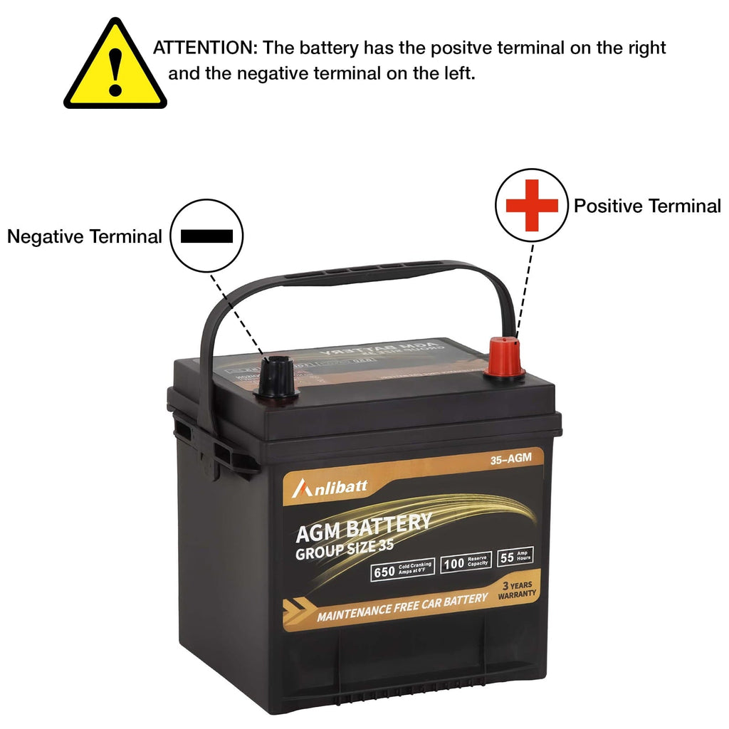 Anlibatt Platinum AGM Group 49 Battery, 12 Volt Rechargeable Automotive Batteries for Car, H8 900CCA 95Ah 160RC